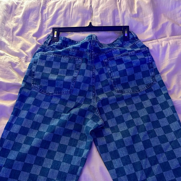 H&M checkered wide leg jeans size 10 - Picture 2 of 2